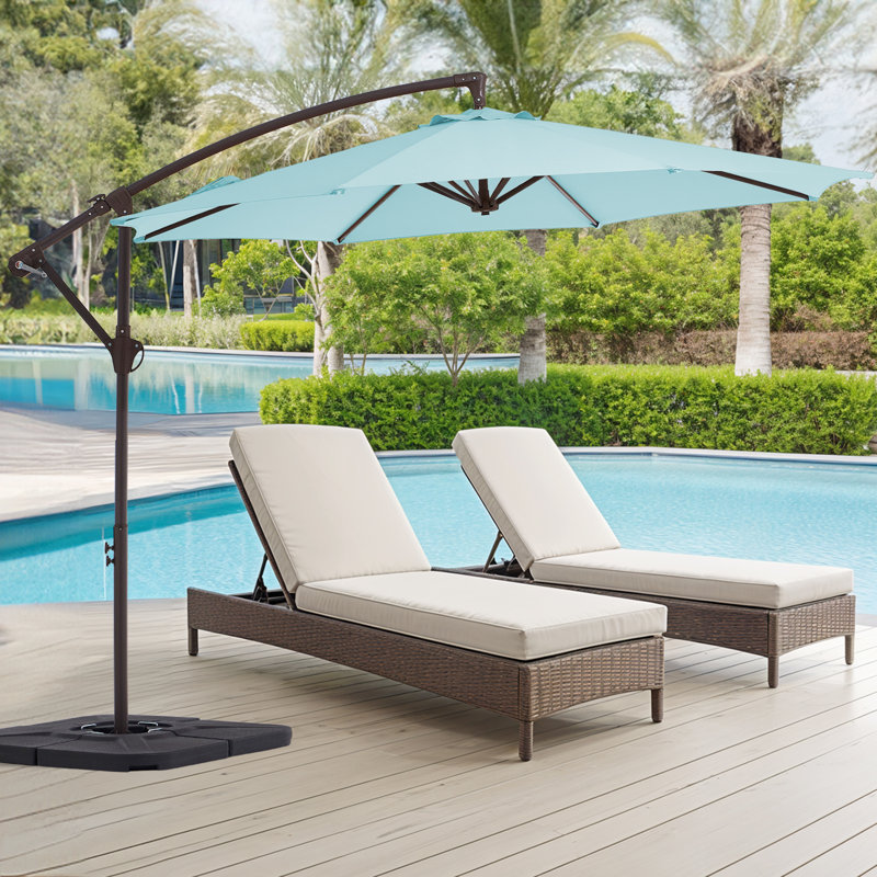 Parasol en porte-à-faux 10 pi Hawkinsville, Bleu clair