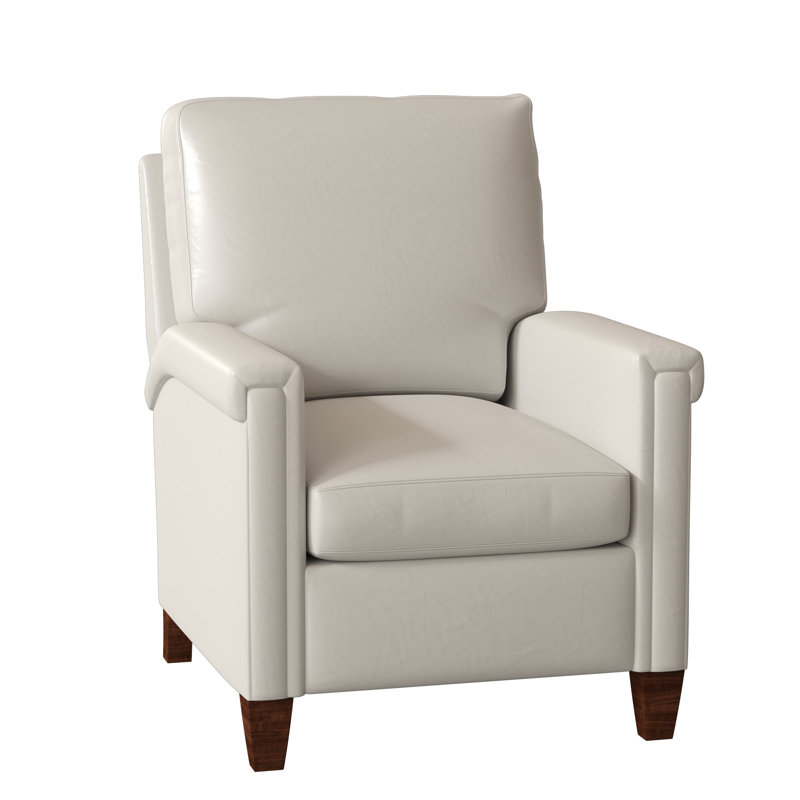 Kara 32" Wide Faux Leather Standard Recliner, Outsider Raven Genuine Leather, Mahogany, Power