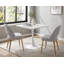 Table carrée carrée, table tulipe de 27,6 po avec plateau de table à bord épaissi et piédestal en métal, table bistro de style Mid-Century pour la cuisine, les petits espaces, le salon et le café (couleur BLANC)