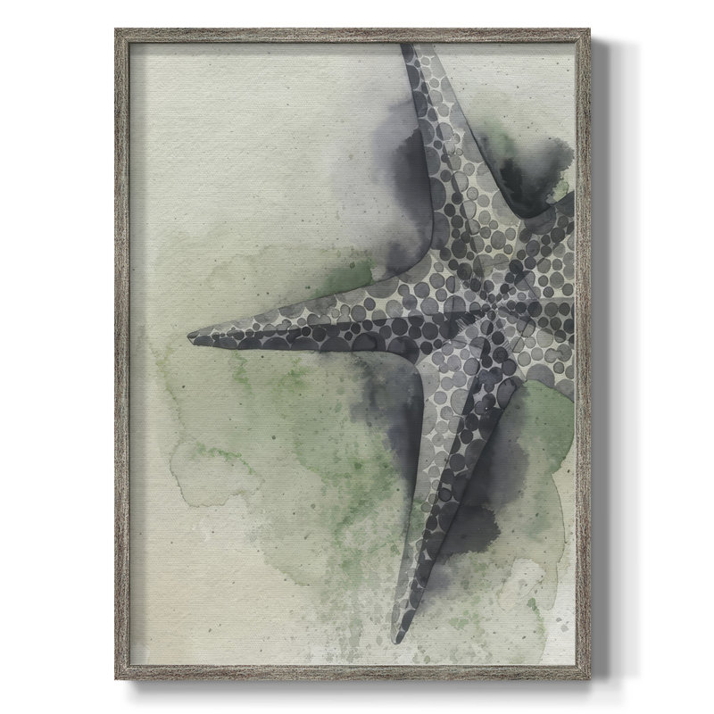Found Starfish II Framed Print - Solid Wood, 15" H x 12" W