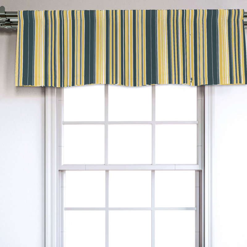 Sateen Striped Ruffled Window Valance