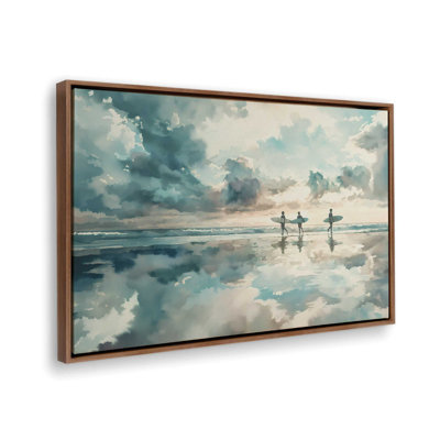 Surfers In Sky Reflection