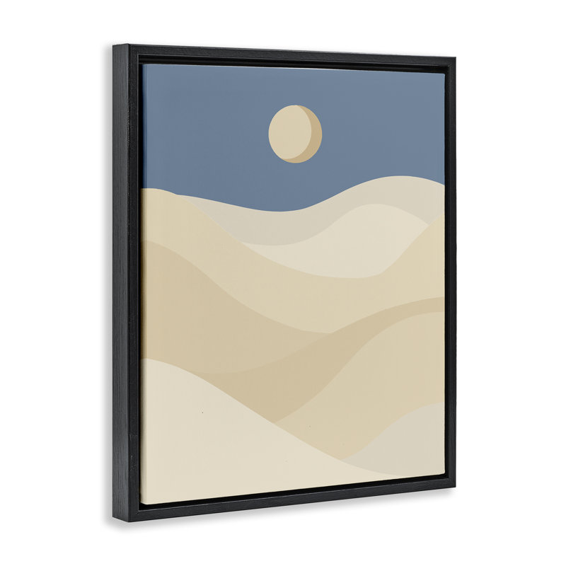 «Desert Dunes & Moon», art mural encadré par Daphne Polselli, H 31 po x l 25 po, Noir