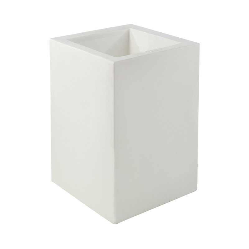 Cube - High Resin Pot Planter - Basic, White, 39.25" H x 19.75" W x 19.75" D