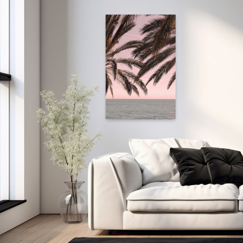 Art contemporain, palmier abstrait, art côtier, H 36 po x l 24 po