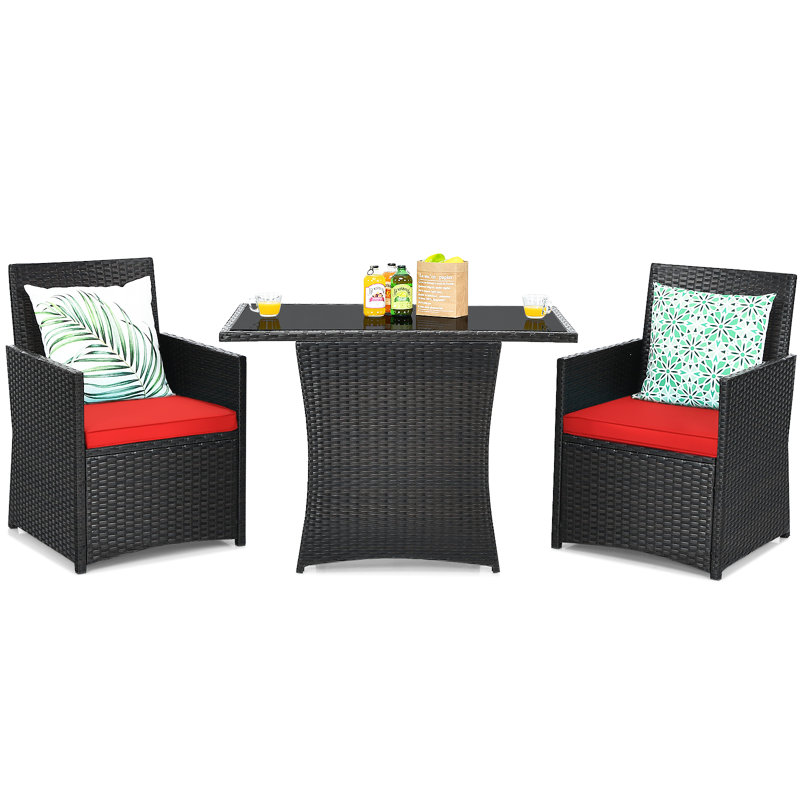 Saffian Rectangular 2 - Person 51'' Long Dining Set with Cushions