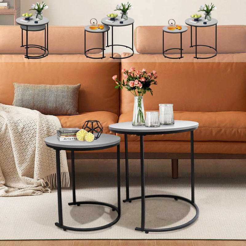 2 Piece Coffee Table Set, Grey