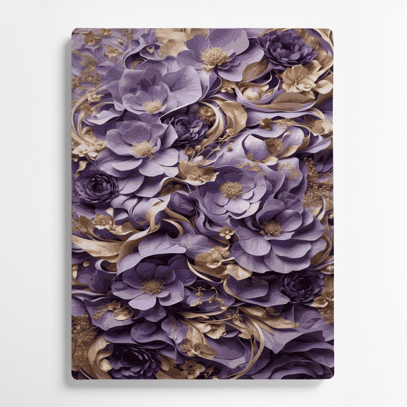 Abstrait floral 47, art mural en métal brun, H 12 po x l 18 po