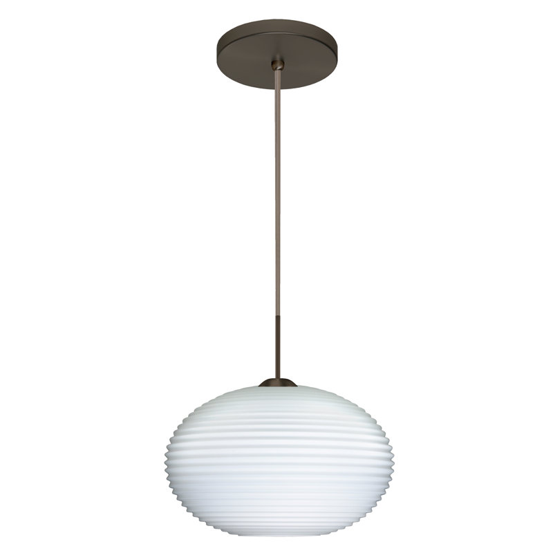 Luminaire suspendu sphérique 1 lumière Maryrose, Bronze brossé