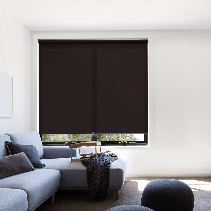 Cut to Size Cordless Blackout Roller Blind, Choco, 190 cm L x 120 cm W