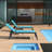 Lanece Outdoor Rust-Resistant Metal Chaise Lounge Set with Table-238878813