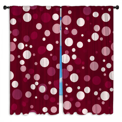 Polka Dots Window Curtains  Pattern Sheer & Room Darkening - 2 Panels