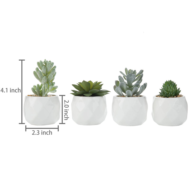 10.9cm Faux Succulent Plant in Ceramic Pot