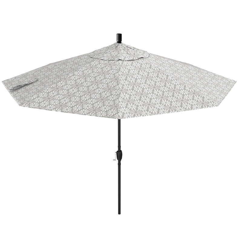 Junerose 108'' Market Umbrella, Spiro Graphite - Pacifica Premium, Hammertone Dark Grey