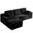 Compression-Boneless 96" L-Shaped Cloud Sectional Sofa with Oversized Chaise, Modular Corduroy Couch for Living Room , Deep Seat No Assembly Required（Black.Left Hand Facing)-491833093-499844872