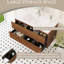 Meuble-lavabo flottant de 42 po avec lavabo, armoire de rangement et surface solide, tiroirs à fermeture en douceur - conception moderne pour un lavabo, facile à nettoyer