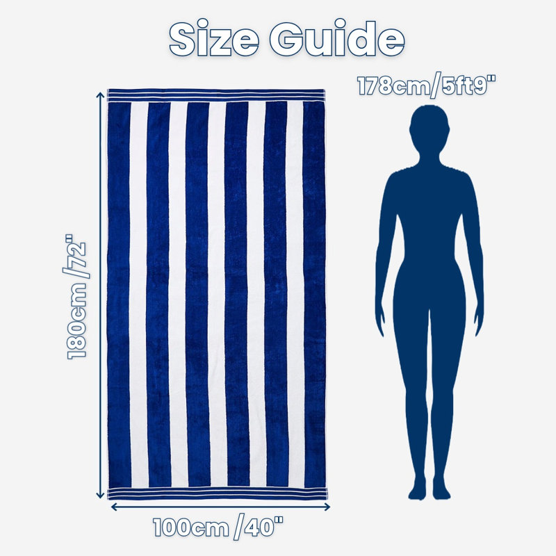 Jorah Large Cabana Stripe Beach Towel, Navy