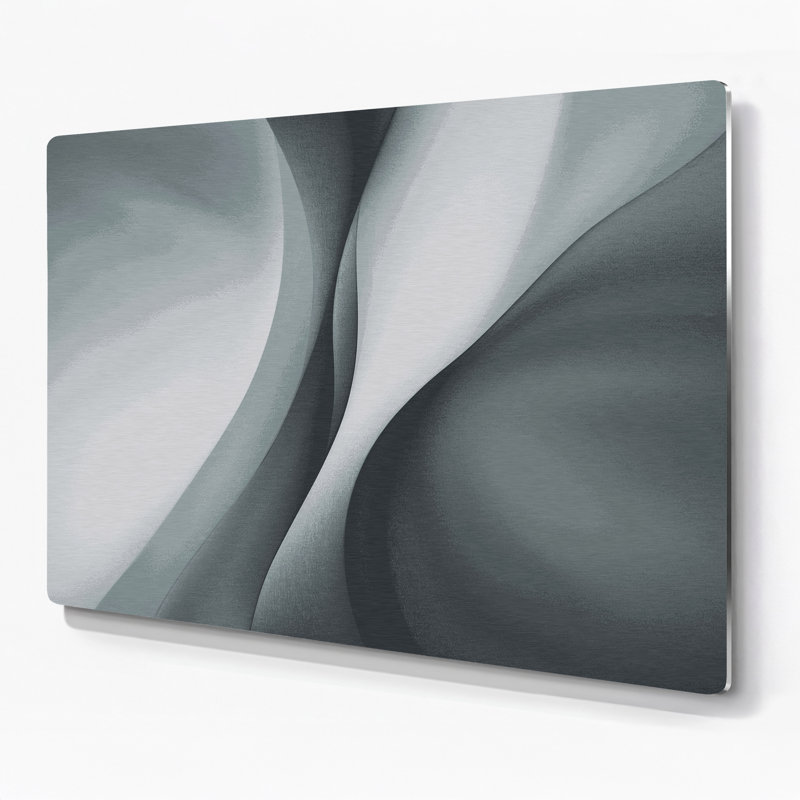 Minimalisme 45, art mural gris en métal, H 24 po x l 36 po