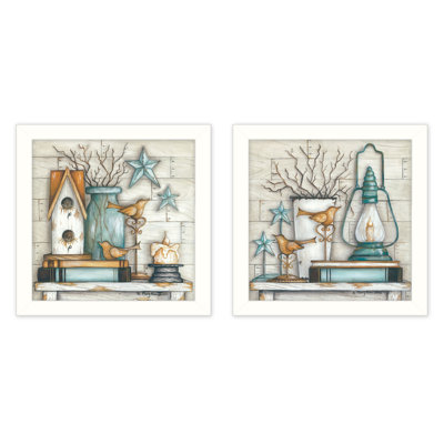 "Mary's Country Shelf", ensemble de 2 décorations murales encadrées par Mary June