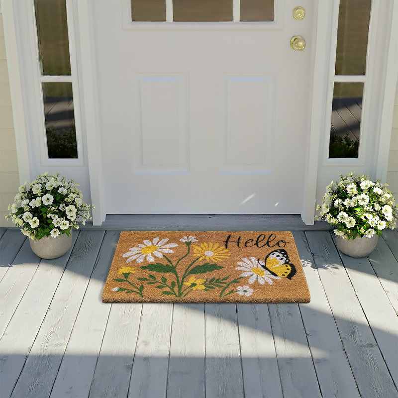 Printed Coir Mat 18x30 - Hello Butterfly