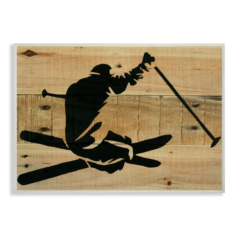 «Skier Decal» de Yara, impression, Plaque murale, H 10 po x l 15 po x P 0,5 po