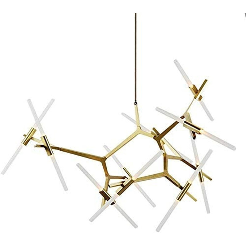 Lustre 7 lumières Mecosta, Laiton laqué