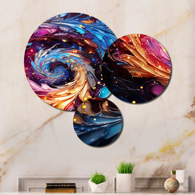 Un tourbillon coloré - ensemble de salon spirales abstraites
