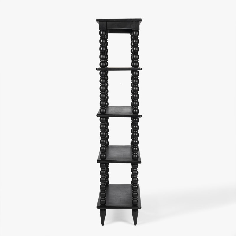 Isabel Spindle Tall Black Rectangular Bookcase