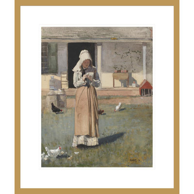 «The Sick Chicken» par Winslow Homer, impression giclée sur cadre