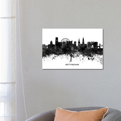 Nottingham Skyline by WallDecorAddict - Wrapped Canvas Print