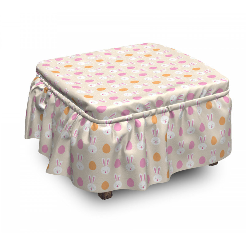 Housse pour repose-pieds de lapin faces et œufs