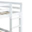 Lit superposé simple au-dessus d'un lit simple en bois massif et en bois d'hévéa massif avec échelle, plateformes de lit supérieures et inférieures fabriquées avec des lattes renforcées, blanc-478295906