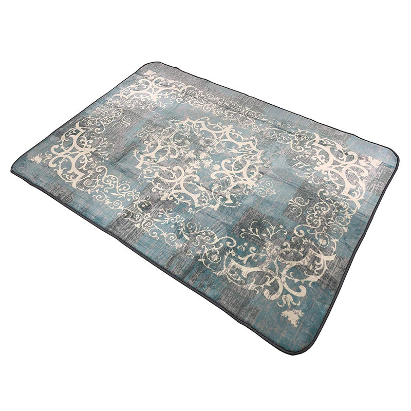 Lillehammmer Medallion Design Slip Resistant Dot Backing Soft Touch Blanket Area Rugs, Rectangle 6'7" x 7'10"