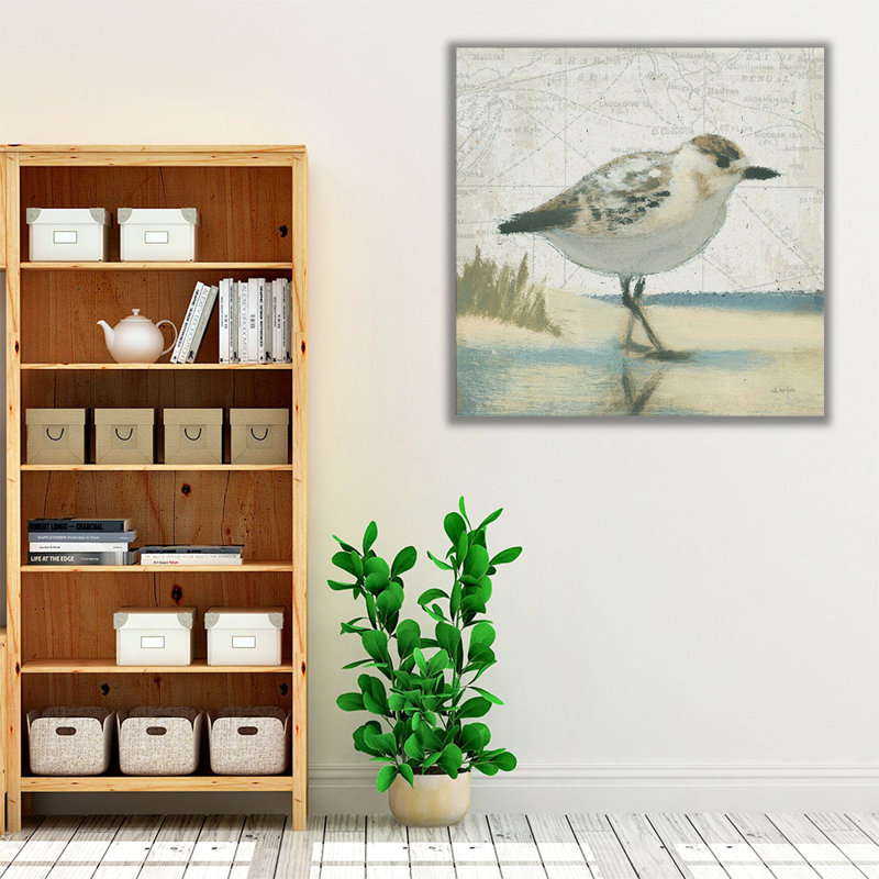 «Beach Bird I», reproduction d'art sur toile, H 16 po x l 16 po