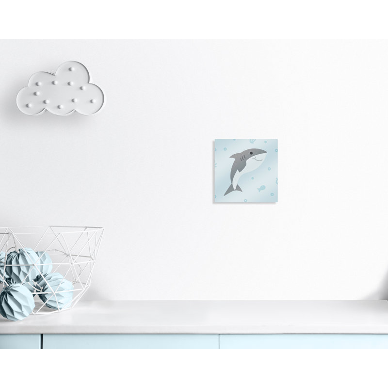 «Happy Shark», impression sur papier, H 24 po x l 24 po x P 1,5 po, Canevas
