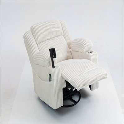 Power Swivel Rocker Recliner Chair For Adults With Massgae And Heat, USB And Type-C Charging Port, Infinite Position, Electric Glider Rocking Chairs For Living Room