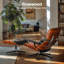 Fauteuil d'appoint pivotant avec repose-pieds-1141462698