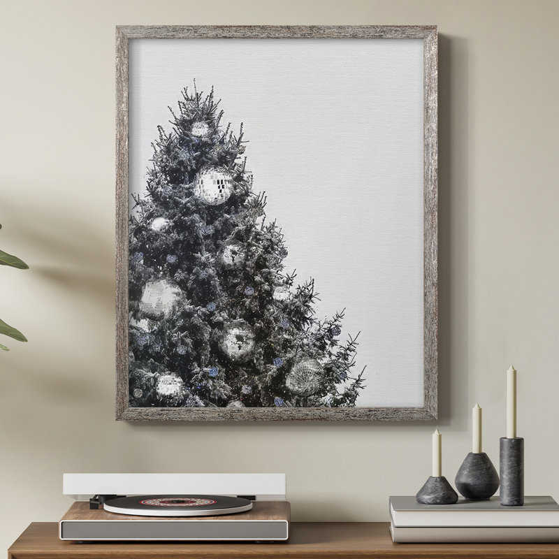 «Disco Christmas Tree II», reproduction encadrée - bois massif, H 11 po x l 9 po