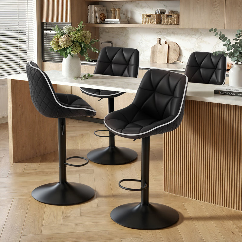 Ensemble de 2 tabourets de bar Modern, Noir