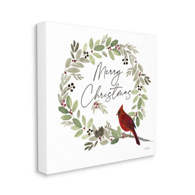 The Holiday Aisle® Hayslee Winter Cardinals Scene Embossed Indoor