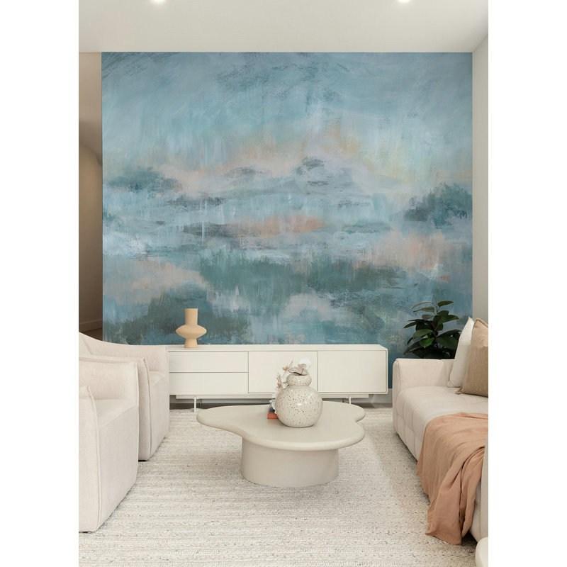 Adhésif mural bleu Mirage