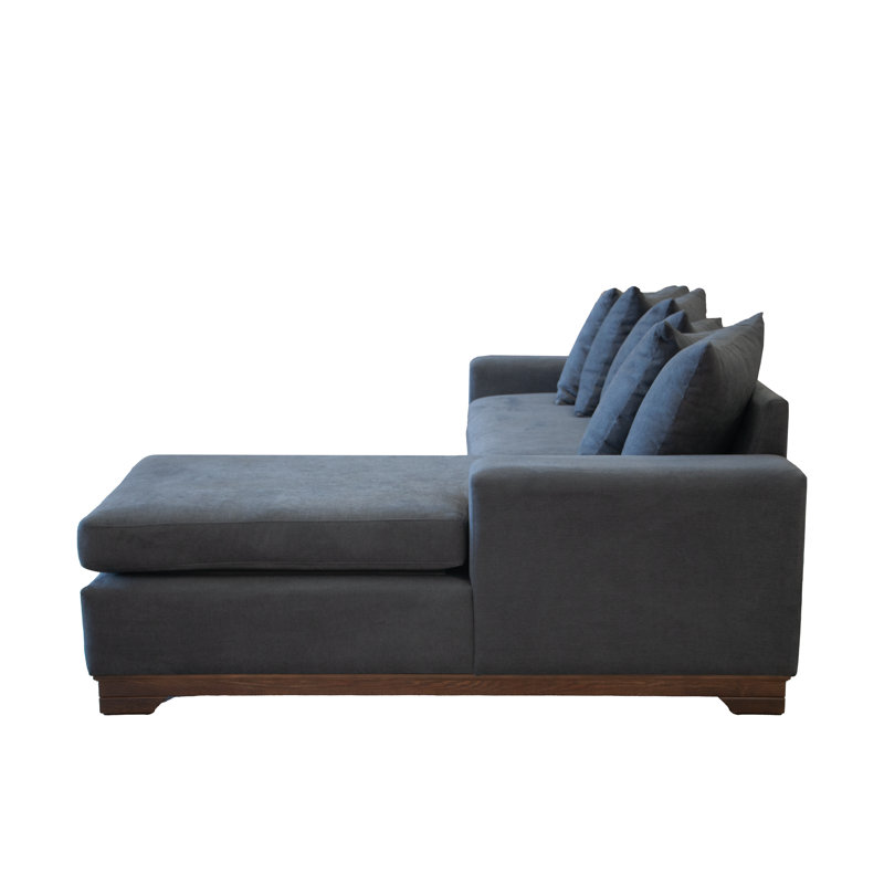 Canapé modulaire Grasiela 2.0, Face à la droite, Mélange de polyester bleu