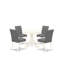L'ensemble de table de salle à manger 5 pièces contient une table de salle à manger et 4 chaises de cuisine en tissu de polyester gris platine avec dossier élégant - finition lin blanc-72867305-73189933-73189936