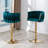 20.5" W Adjustable Height Swivel Velvet Bar Stool with Metal Base (Set of 4)-2054833456