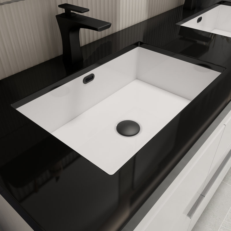 Ensemble de meuble-lavabo double 60 po Bayyinahi, Blanc très luisant