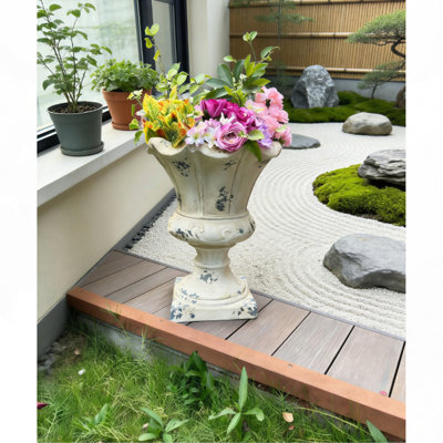 Jardinière MGO, décoration et plantation de jardin, couleur blanche, l 16,33 po x P 16,33 po x H 21,45 po