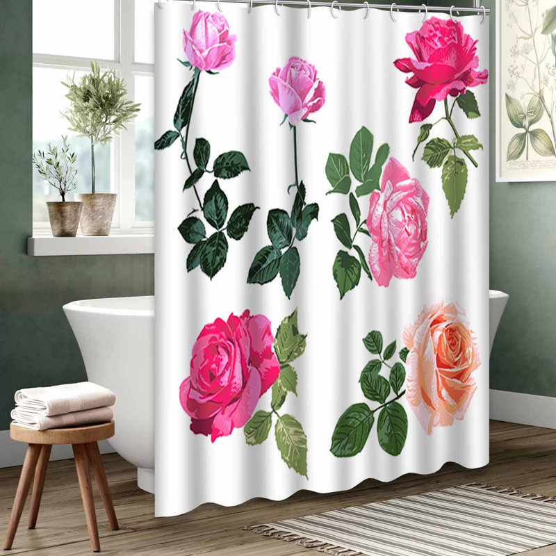 Rideau de douche rouge imperméable, rideaux de douche pour la salle de bain avec 12 crochets, L 72 po x l 84 po