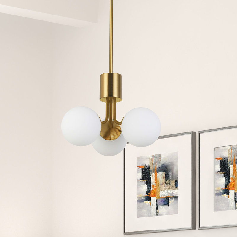 Jesicca 3 - Light Dimmable Chandelier, Aged Brass