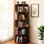 Bibliothèque 360 ° rotative à 5 niveaux pour les petits espaces dans la chambre à coucher, le salon, la maison - noyer, et la maison ronde rotative multifonctionnelle, économisant de l'espace