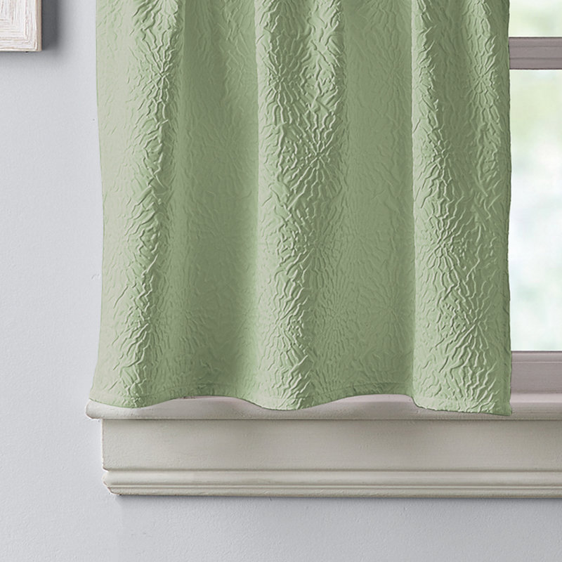 Paire de brise-bise à motif floral DKDY Chrysanthème, Vert, L 60 po x L 36 po